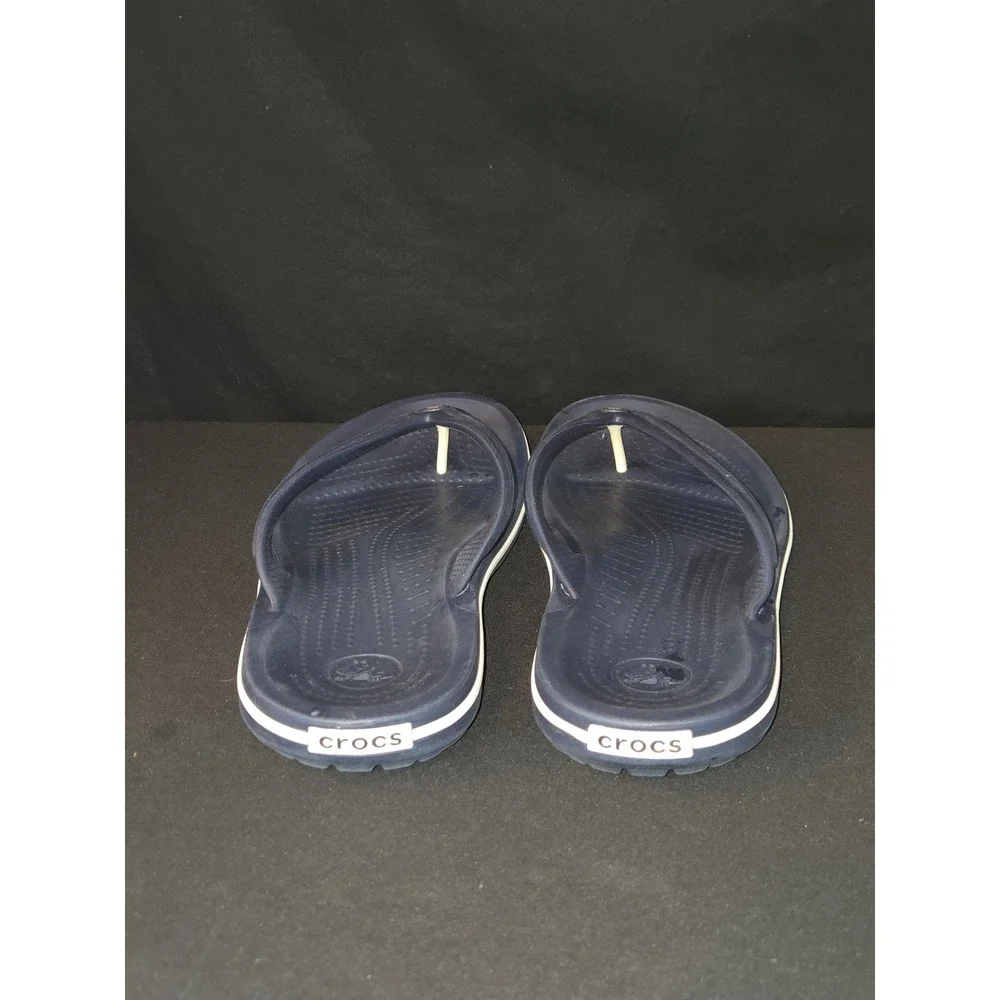 Crocs Mens Navy Blue Flip Flops Sandals‎ Size 9